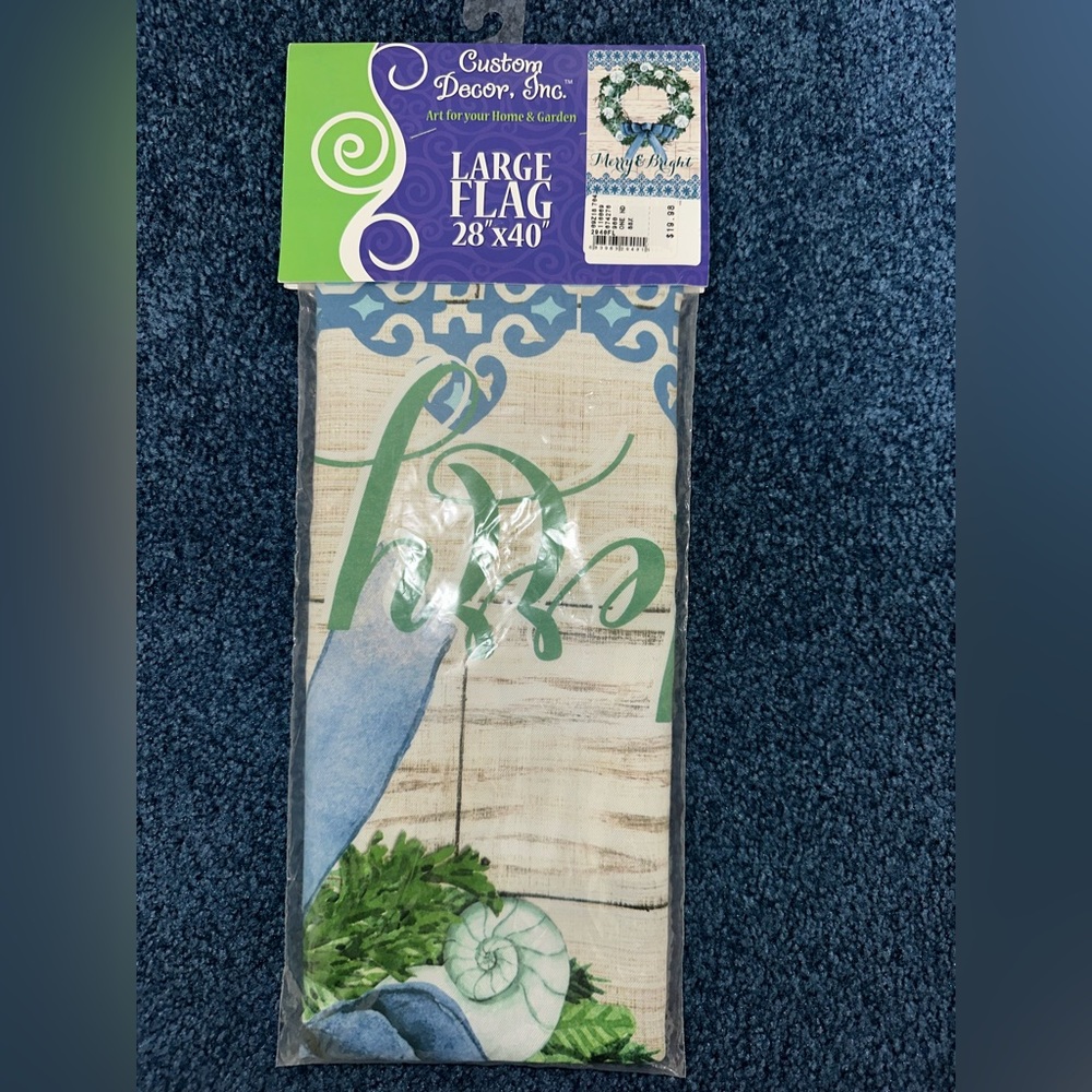 Beach Theme Christmas Flag